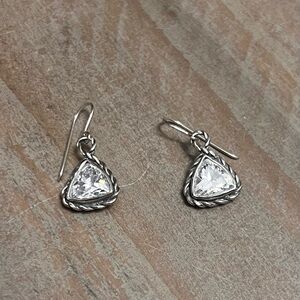 Silpada Looking Glass earrings sterling silver and cz twisted dangle